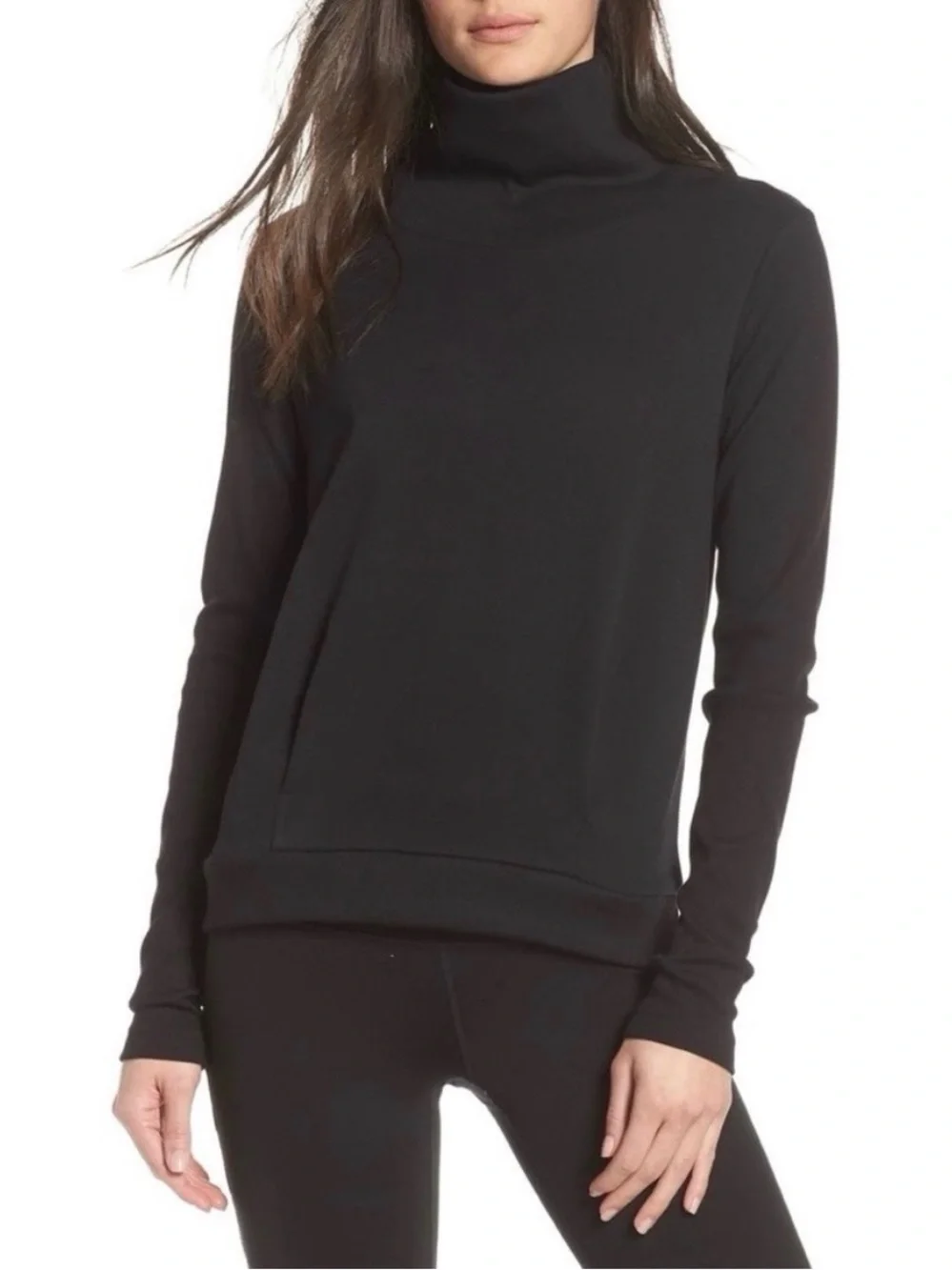 Alo Yoga Clarity Sweatshirt Mock Neck Black Medium